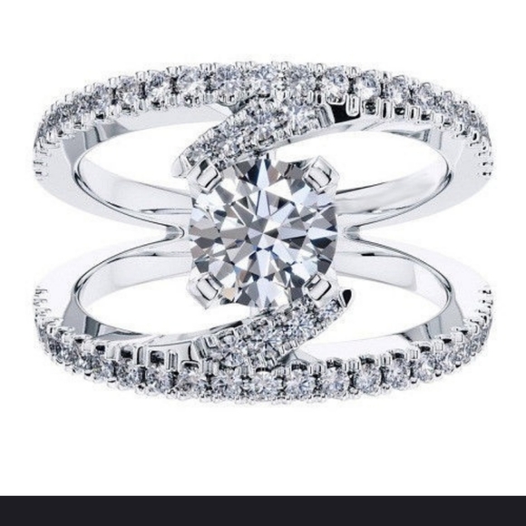 💍💍Pretty Round 2.46 CT 10 KT white gold plated ring💍💍 - Picture 2 of 11